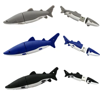 Karikatūra Dzīvnieku Haizivs usb flash drive 16.g 32g 64g 128g 256g usb pen drive 4gb 8gb Delfīni Flash Memory Stick labākā dāvana pendrive