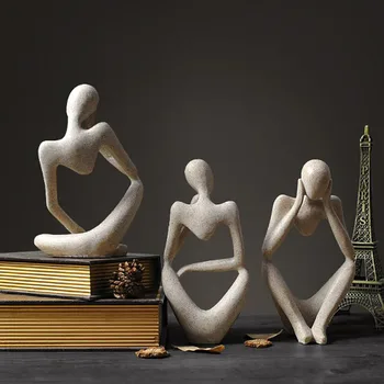 Retro Stilā Eiropas Abstrakts Attēls Statuja Apdare Sveķu Amatu Ziemeļvalstu Mājās Rakstāmgalda Dekoru Rotājumi Skulptūru Statuetes