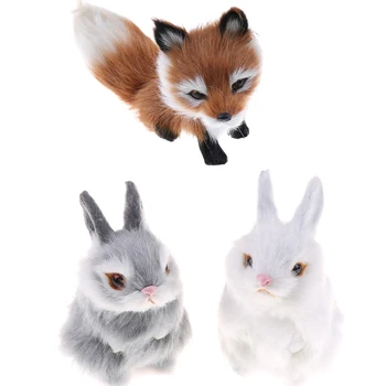 1PC Simulācijas Mini Kabatas Rotaļlietu Cute Dzīvnieku Mākslīgo Mazs Trusis Fox Plīša Rotaļlietas Bērniem Rotaļlietas, Dekorācijas, Dzimšanas dienas Dāvana