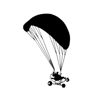 9.9*15.7 CM Powered Paragliding Personalizētu Auto Uzlīmes Modes Atstarojošs Vinila Decals Melna/Sudraba C7-0713