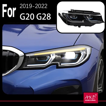 AKD Auto Modelis BMW G20 G28 3. Sērijas 2019-2022 M3 Lāzera lukturi LED priekšējo Lukturu LED Dual Projektoru FACELIFT