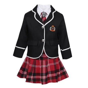 Bērniem Meitene Japāna Korejas Pleds Skolā Vienotu Tērpu Bērni Britu Skolas Vienotu Karnevāla Puse Cosplay Fancy Dress Kostīmi