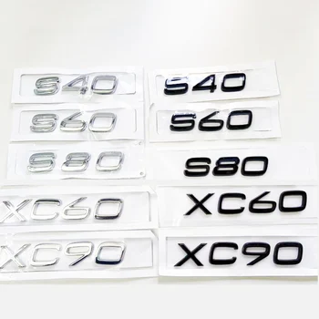 3D ABS Melns Auto Emblēmas Uzlīme Volvo Vēstules Uz Stumbra XC60 XC90 S60 V40 V50 V60 C30 S80 S40 XC40 XC70 S90 Piederumi