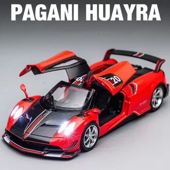 1:32 Pagani Huayra BC Superauto Sakausējuma Modeļa Automašīnas Rotaļlietas Diecasts Metāla Liešanas Skaņas un Gaismas Auto Rotaļlietas Bērniem Transportlīdzekļa