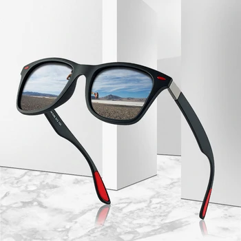 Uv400 Saulesbrilles Vīriešiem, Klasiskās, Braukšanas, Retro Brilles Polarizētās Gaismas Saulesbrilles Ar Zīmolu Kaste