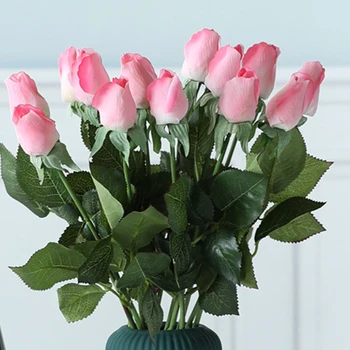10Pcs Mākslīgie Ziedi Justies Rožu Mitrinošs Rožu Pumpuru Viltus Ziedi Mājas Dekori Kāzu svinības, Pasākums, Ziedu kompozīcijas, Pušķi