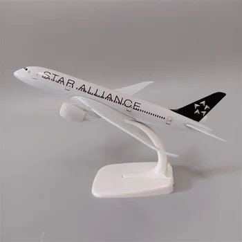 20cm Sakausējuma Metāla Gaisa Star Alliance Aviosabiedrības B787 Lidmašīnas Modeļa Boeing 787 B787 Airways Lējumiem Gaisa Plaknes Modelis w Stāvēt Gaisa kuģa