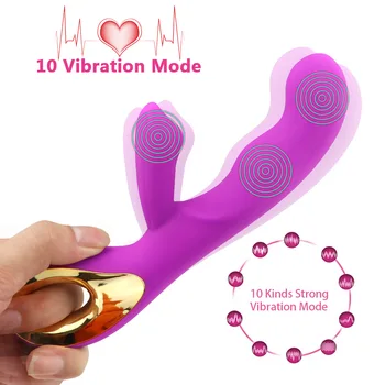 USB Uzlādes 10 Ātruma G Spot Vibrators, Dildo Seksa rotaļlietu Vibrators Maksts Klitora Massager Sieviešu Masturbator Seksa Rotaļlietas Sievietēm
