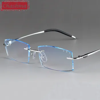 Chashma Bez Apmales Brilles Tīra Titāna Rāmi Dimantu Griešanas Recepte Briļļu Vīriešu Anti Reflective Krāsas Optisko Lensess