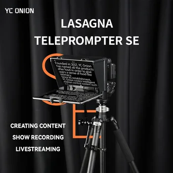 YC Sīpolu Teleprompter Tablet Tālrunis DSLR Portatīvo Teleprompter Tiešraidi Ierakstu Ērts ar Objektīva Adaptera Gredzens