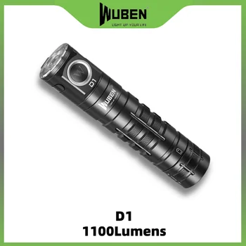 WUBEN D1 Mini Lukturītis 1100Lumens Tipa C Uzlādējams Troch Ietver 18650 Akumulatoru Ar Jaudu, Bankas Funkcijas