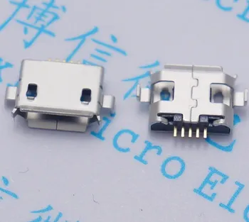 10pcs Micro USB savienotājs smago plāksni 1.0 DIP2 kājām Mini savienotājs 5P sieviešu Tablete uzlādes sēdekļa Mobilo telefonu uzlādes kontaktligzda