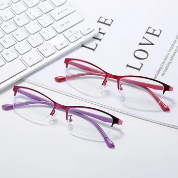 Sieviešu Tuvredzība Brilles Dāmas Pusi Rāmi, Anti-zila Gaisma Brilles Vīrieši Gatavo Briļļu -1.0, Lai -4.0 Augstas Kvalitātes Vienkāršs un Stilīgs