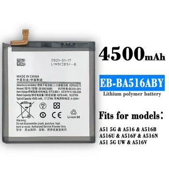 4500mAh EB-BA516ABY Akumulators Samsung Galaxy A51 5G (ne 4G) A516 SM-A516B/DS, SM-A5160 SM-A5160 Mobilā Tālruņa Akumulators