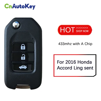 CN003074 Pēcpārdošanas 2016. gada Honda Accord Līdaka Nosūtīti 3 Pogas Tālvadības Auto Atslēgu 433mhz Ar Čipu