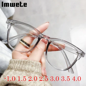 -1.5 2.0 2.5 3.0 Imwete Gatavo Tuvredzība Brilles Sievietēm Retro Pārredzamu Tuvredzīgs Recepte Briļļu Vīriešiem Datoru Brilles