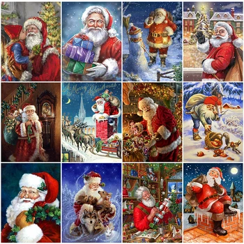 EverShine 5D DIY Dimanta Krāsošana Santa Claus Mozaīkas Dimanta Izšuvumi Karikatūra Ziemassvētku Priekšstatu Par Rhinestones Roku darbs Dāvana