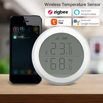 CoRui Smart Dzīves ZigBee Temperatūras Un Mitruma Sensors Ar LCD Ekrānu, kas Strādā Ar TuYa ZigBee Centrs, Akumulatora Barošanu
