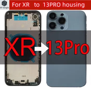 IPhone spīdīgu XR 11 ~ 13 Pro aizmugures akumulatora vidējais kadru nomaiņa, XR gadījumā, piemēram, 13 PRO XR 13 PRO nerūsējošā tērauda rāmis +