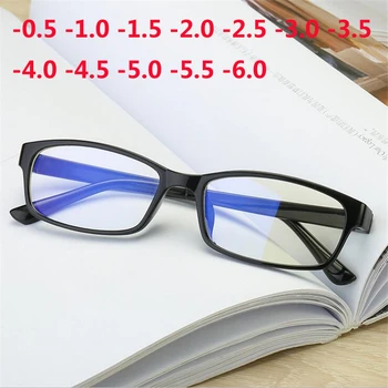 Melns Rāmis Anti-Blu-ray Laukumā Tuvredzīgs Brilles Sievietēm, Vīriešiem Plastmasas Mīnus Grādu Recepšu Brilles -0.5 -1.0, Lai -6.0