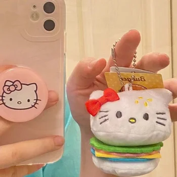Sanrioed Hello Kitty Plīša Keychain Kawaii Mugursoma Rotājumi Cute Kids Lelle Kulons Meitenes Plushie Atslēgu Gredzens Dzimšanas Dienas Dāvanas
