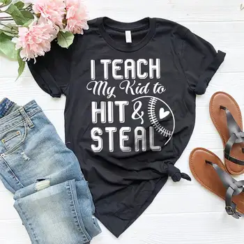 Man Māca Mans Bērns, Lai Hit Un Nozagt Krekls Softbola Beisbola Spēlētājs Beisbola Mamma Pasūtījuma Beisbola Krekls 100%kokvilnas Streetwear goth y2k