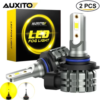 AUXITO 2gab H10 Led Miglas Lukturi Spuldzes Fanless 6500K 3000K Zelta Spilgtumu Plug and Play H8, H11 9005 HB3 9006 HB4 Miglas lukturi DRL