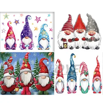 Ziemassvētki Gnome Priecīgus Ziemassvētkus Mājas Dekoru 5D Dimanta Glezna Ziemassvētku Lelli Santa Claus Navidad Noel Dāvanas Ornaments Jaunā Gada CV674
