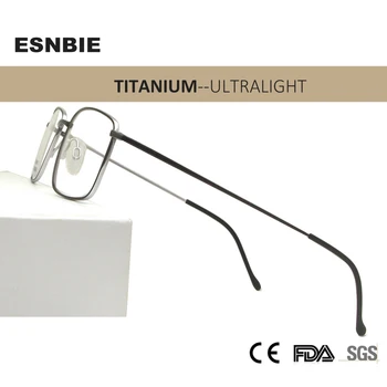 Klasiskās Uzņēmējdarbības Vīriešu Tīra Titāna Briļļu Rāmis Ultravieglajiem Laukumā Optiskās Brilles Rāmis Slim Full Loka Briļļu Tuvredzība