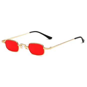 2020. Gadam Sievietēm Un Vīriešiem Vintage Mazs Taisnstūris Saulesbrilles Metāla Rāmis Hip Hop, Saules Brilles Modes Zīmola Red Yellow Sunglass Retro Toņos