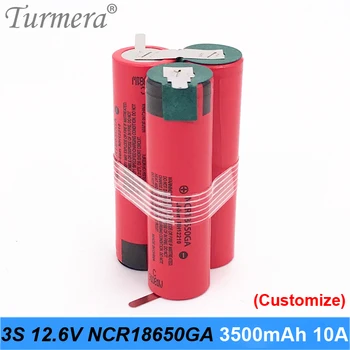 Turmera 3S 10.8 V 12V 3500mAh NCR18650GA Uzlādējams Litija Akumulators 10.A Pašreizējā Izmantošana Elektrisko Urbi, Skrūvgriezi un Gaisa Dūkoņa