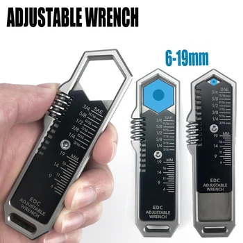 Sakausējuma Mini Atslēgu 6-19mm Regulējams Metāla Maza EDC Uzgriežņu atslēgas Daudzfunkcionālu Mazo EDC Uzgriežņu Atslēgu Kabatā Instrumenti, Āra Sīkrīku