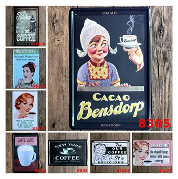 Kakao Bensdorp Vintage Skārda Pazīmes, Virtuve Padara Sasodīti Labas Kafijas Dzēriens, Caffe Latte Garšīgi Klasiskās Kafejnīca Dekoru Metāla Plāksnes