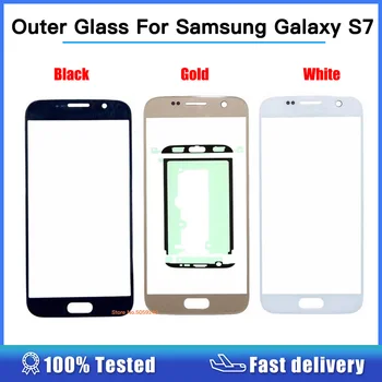 Jaunu Ārējo Stikla samsung galaxy S7 G930 G930F Touch Ekrāns Priekšējā Stikla Ārējo Objektīvs ar Līmi samsung S7 Nomaiņa