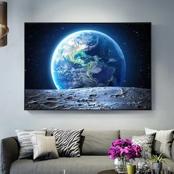 Galaxy Zvaigznes Astronauts Planētas Caurumu Kosmosa Kanvas Glezna Visuma Zemes Meteorītu Plakāti un Izdrukas Sienas Attēlu Mājas Dekori