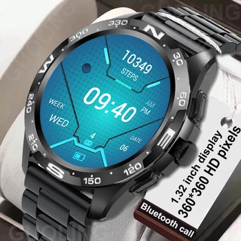 2022 Jaunu Bluetooth Zvanu Smart Skatīties Vīrieši 1.32 collu 360*360HD Pikseļu Ekrānu Sports Fitness Tracker Ūdensizturīgs Vīriešiem Smartwatch
