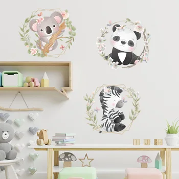 Karikatūra cute pele panda svītrainām zirgu bērnu istabas bērnudārza DIY sienu apdare, PVC sienas uzlīmes, mājas dekoru mūsdienu
