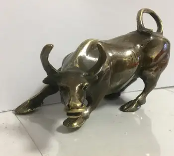 Skaists Un Varens, Wall Street Bull Bronzas Statuja Galda Mēbeles, Izsmalcinātu Dāvanas 11,5 cm