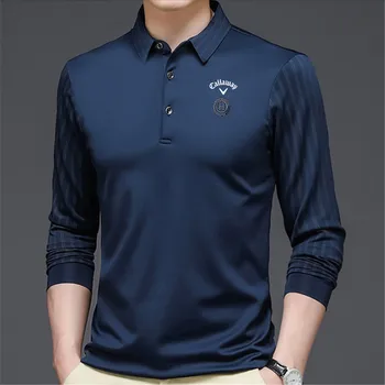 Golfa Augstas Kvalitātes Valkāt Vīriešu garām Piedurknēm T-krekls Elpojošs Golfa Apģērbu Brīvdabas Atpūtas Krekls
