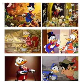 Disney Anime Uncle Scrooge Donald Duck Mickey Plakātu Izdrukas Karikatūra Audekla Apgleznošana Sienu Mākslas Dzīvojamā Istaba Dekori Mājas Apdare