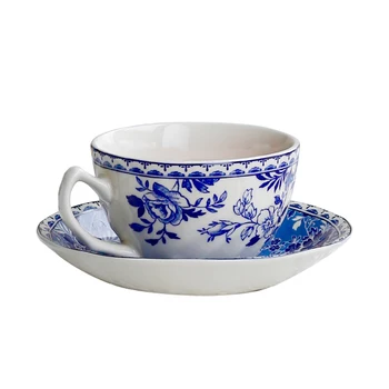Ziemeļvalstu Porcelāna Kafijas Tasi Uzstādīt Keramikas Reuseable Radošo Britu Tējas Tase un Apakštase Royal Taza Madera Mājas Drinkware AB50BZ