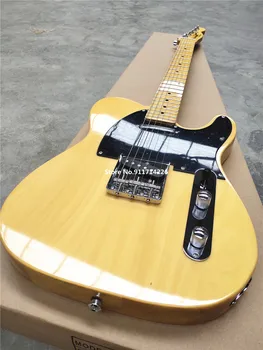 Pārmantošana classic gaiši dzeltena caurspīdīga dzeltena elektrisko ģitāru var pielāgot, bezmaksas piegāde