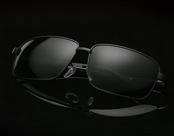 Modes Vienkāršu taisnstūra lielu vīrieši, sievietes, dāmas polarizētās saulesbrilles, pelēks, melns rāmis KPN UV400 Lēcas polaroid puses iepirkšanās