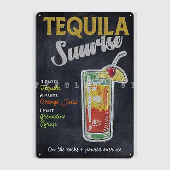 Tequila Sunrise Kokteilis Metāla Zīmju Sienas, Krogs, Garāža Kluba Projektēšana Plāksnes, Skārda Zīme Plakāti