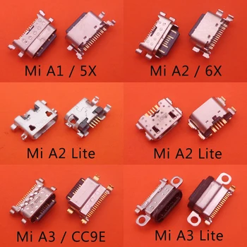 10PCS Par Xiaomi Mi A1 A2 lite A3 5X 6X CC9E Tipa C Uzlādes Port Savienotājs Plug Jack Ligzda Doks Mikro Mini USB