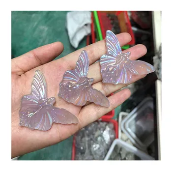 Dabas Aura Kvarca Butterfly Fairy Kristāla Retiem Dārgakmeņiem, Mājas Dekoru