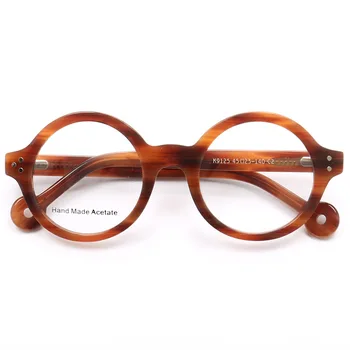 Jaunu Vintage Apaļas Brilles, Liels Roku Darbs Acetāts Briļļu Rāmji Lielajam Artsy Brilles