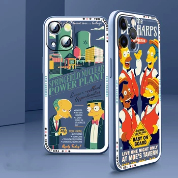 Šķidro Virves Segtu Disney Luksusa Simpsons Telefonu Gadījumā Par Apple iPhone 14 13 12 Mini 11 XS-Pro Max X XR 8 7 SE 