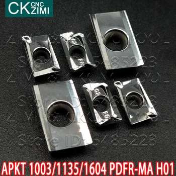 APKT1003PDFR-MA H01 APKT1135PDFR-MA H01 APKT1604PDFR-MA H01 karbīda slīpēšanas ievieto CNC virpas, virpošanas instrumenti, APKT alumīnija