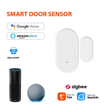 Tuya Smart Wifi /Zigbee Durvju Logu Sensors, Smart Dzīves Atvērts/Aizvērts Detektoru Smart Home Drošība, Signalizācijas Darbi, Google Home Alexa